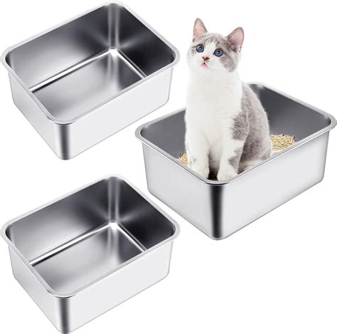 metal restaurant pan cat litter box|metal litter box with lid.